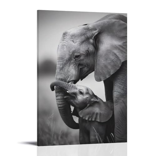 Mom & Baby Elephant, Nursery Room, Bedroom, Cute Vintage Style