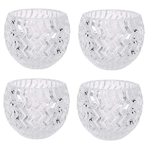 Hosley’s Set Of 72 White Unscented Votive Candles & Set Of 4 Clear Glass Tealight Candle Holder 3.78 Inch Diameter #TOP5