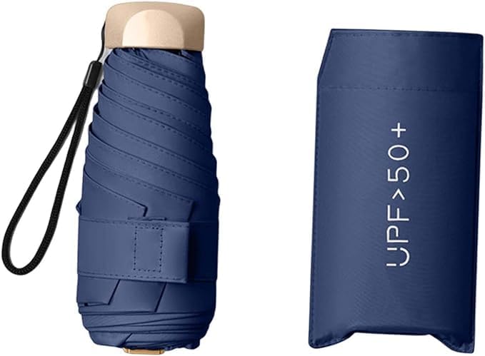 Image of SNKR ESSENTIALS HEMOVIA Mini Umbrella with Case for Men & Women (Manual Open) Compact Travelling Umbrella, Polyester & UV Protection Fabric for Summer Use in Rain & Summer- 6 Frame