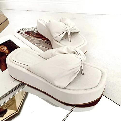 Yytcsjz Women Sandals Bowknot Flat Slippers Sandals, Bunion Corrector Flat Shoes Orthopedic, for Flat Feet and Plantar Fasciitis Orthopedic Toe Post Sand (Color : Pink, Size : 8)4