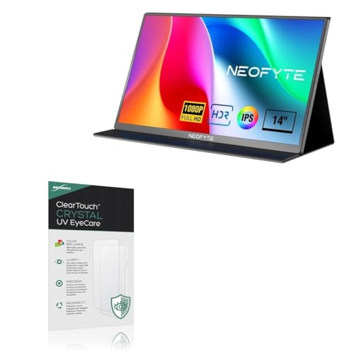 BoxWave Screen Protector Compatible With NEOFYTE Portable Monitor for Laptop T14P (14 in) - ClearTouch Crystal Anti-UV EyeCare (2-Pack), Filters out Harmful Blue Light Reduce Fatigue