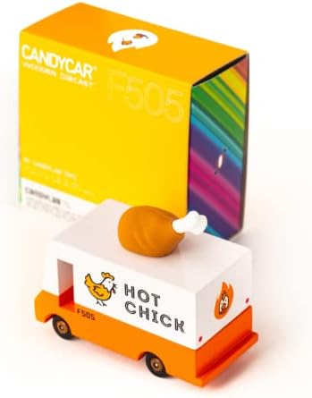 Candylab Toys - Wooden Cars and Vintage Toys for Kids - CANDYCAR® Food Truck and Stand Collection- Fried Chicken Van
