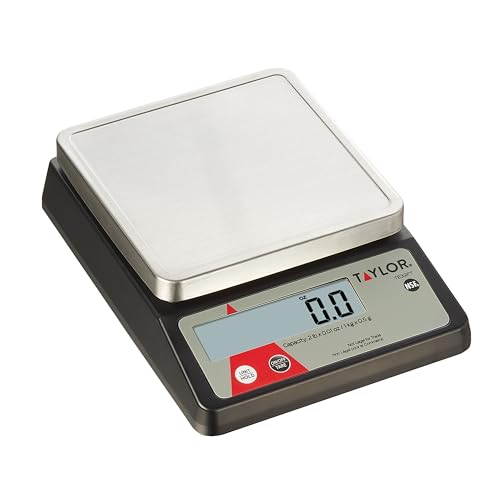 Taylor Compact Digital Portion Control Scale, Food Scale for Precise Weight Measuring and Portion Control, Tare and Hold Function, NSF, 32OZ, Stainless Steel Platform by Taylor - Used condition - US$46.93