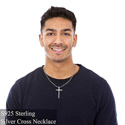 image for M MOOHAM 925 Sterling Silver Cross Chain for Men Sterling Silver Cross