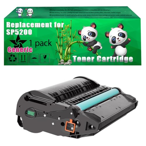 Image of Replacement SP5200 Toner Cartridge Compatible for Ricoh Aficio SP5200DN 5200S SP5210DN 5210SF 5210SR Printers, Up to 25000 Pages, Vivid Colors, Contains Chip (1 Pack Black)