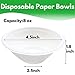 Haawooky 100 Pack White Disposable Paper Bowls, 8oz Natural Compostable, Eco-friendly Paper Biodegradable Bowls for Party, Salad, Dessert 2