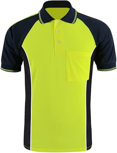 Miniatura 7 de Camisa de seguridad de alta visibilidad, manga corta y larga, polo reflectante, camisetas de trabajo para hombres