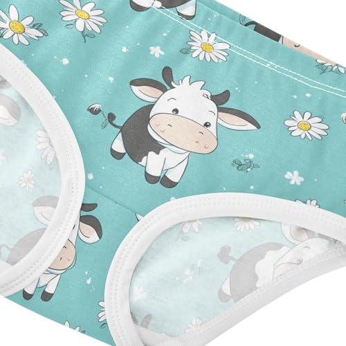 Wusikd Cows Daisy Girls' Underwear Cotton Cute Girls Briefs Soft Toddler Underwear 2T4