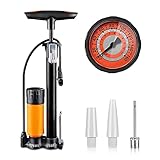 Fahrradpumpe Luftpumpe Fahrrad mit Manometer: Fahrradpumpe Luftpumpe Fahrrad für Alle Ventile - 11 Bar / 160 Psi Standluftpumpe - Französisches Ventil für Bike, Ball, Rennrad, E-Bike, Mountainbike