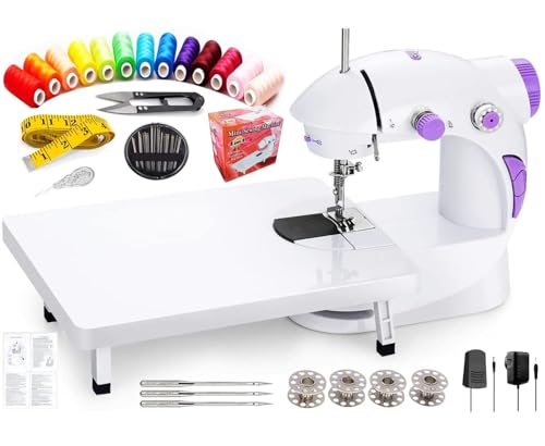 Image of JAXHOM Advance Sewing Machine Electric I Sewing Machine With Table Set I Mini Silai Machine With Focus Light, Foot Pedal, Adapter And Sewing Kit I Stitching Machine For Home Tailoring (SM-4)