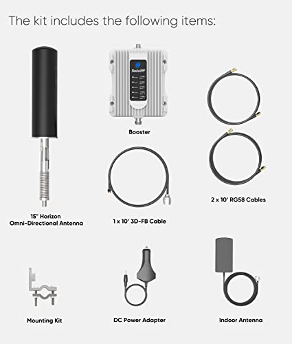 Solidrf-Cell Phone Booster For Rv Truck-Vehicle Cell Phone Booster Compatible With All Carriers Networks-Boosts 3G 4G Lte Signal-5G Ready For Bands 12/13/17/5/2/25/4-Fcc Approved #TOP4
