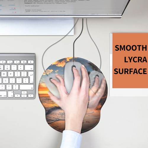 Image of eulps Mouse Pad with Wrist Rest, Comfortable Computer Mousepad with Gel Wrist Support Smooth Surface and Non-Slip PU Base for Pain Relief, Laptop, Office & Home (Sunset)