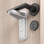 Moonybaby 2 Pack Door Lever Safety Lock, Door Locks for Children, Child Door Handle Lock, Baby Proofing Door Lock Without Drilling, Strong Adhesive, Easy to Install, No Tools Required (White)