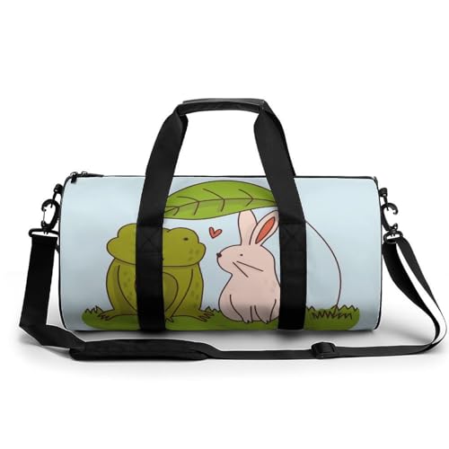 Sac de voyage duffel bag grenouilles et lapins grand format 45cm résistant
