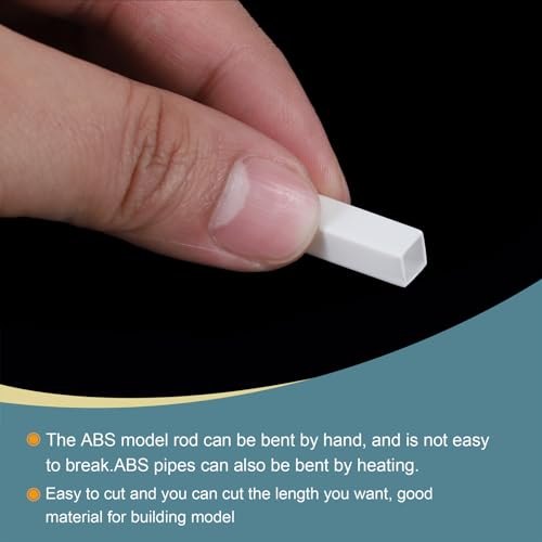 Image of MECCANIXITY 20pcs 20 inch Plastic Model Tube ABS Solid Square Bar 0.24 inchx0.24 inch White Easy Processing for Architectural Model Making DIY