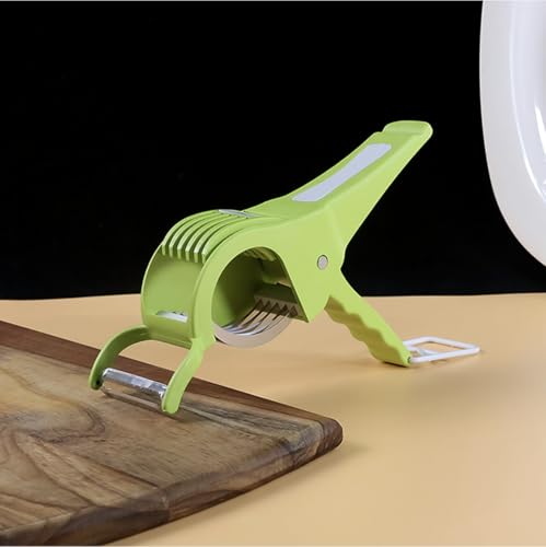 Image of 2-in-1 Vegetable Cutter & Peeler with Stainless Steel Blade | Multipurpose Kitchen Peeler & Slicer for Potato, Carrot, Cucumber, Fruits & Vegetables | Ergonomic Handle | Multicolor