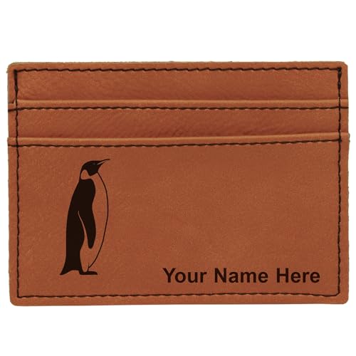 LaserGram MCW Money Clip Wallet, Penguin, Personalized Engraving Included (Dark Brown)