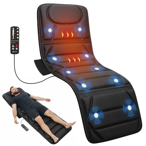 CooCoCo Full Body Massage Mat with Heat, 10 Motors Vibrating Back Massager, Back Massager with Heat,...