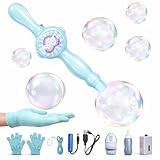 Elastic Bubble Fog Wand, Fog Bubble Machine for Kids, STEM Toy & Science Experiment Kit for Kids, Birthday Gift for 6 Year Old Girl/Boy, Magic Bubble Blower with Lights and Music (Blue)