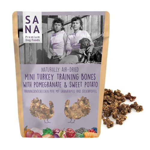 Boules d&rsquo;entraînement séchées à l&rsquo;air doux | Haute teneur en viande I différentes variétés et tailles (5 x 100 g, dinde avec grenade et patate douce)