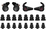 Silicone Replacement Ear Buds Tips, 20 Pcs, Black (Triple Flange)