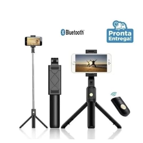 Bastão de Selfie Retrátil Tripé Mesa com Controle Bluetooth - Estabilização e Ajuste de Altura para