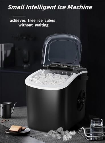 Máquina portátil pequeña para hacer hielo, totalmente automática e inteligente para uso doméstico, produce 9 cubos redondos en 6 minutos, ideal para cocinas familiares, dormitorios y oficinas miniatura 2