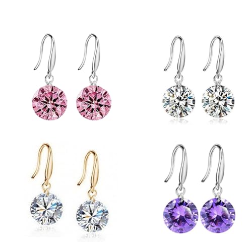 Image of Nilu's Collection Enchanting Light Weight Cubic Zircon Crystal Drop Earrings for Women and Girls, for Daily Use, Office Use