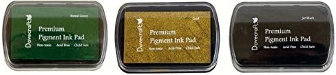 Dovecraft Premium Pigment Ink Pads - Set of 3 Pads - Forest Green, Gold, Jet Black & Free Postage by CR Trading :) by Ink Pads