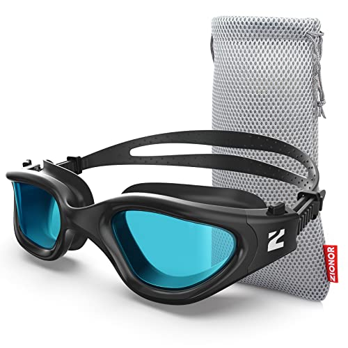 Zionor Swim Goggles, G1 Se Swimming Goggles Anti-Fog For Adult Men Women, Uv Protection, No Leaking (Clear Blue Lens Black Frame) #TOP22