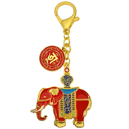 Porte-clés éléphant rouge fengshuisale le cadeau amulette de sac idéal