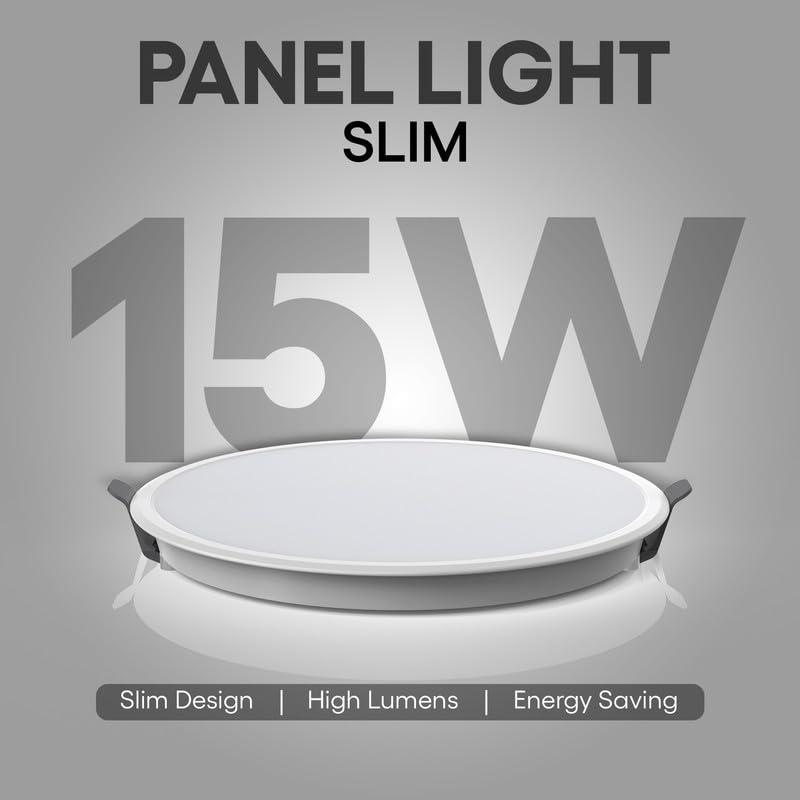 Image of elleys' Polaris + Round LED Panel Light - 15W (Cool White) | Tested Upto 4kV Surge Protection | Recessed Ceiling led Light Downlight for Home & Commercial (4 Pcs)