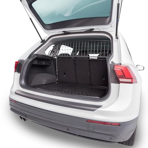 Travall Hundegitter für Volkswagen Tiguan (2016-2024) Fahrzeugspezifisches Hundegitter, Kofferraumschutz für Hundetransport, Gepäckschutz, Robustes Stahlnetz Auto Hundesperre
