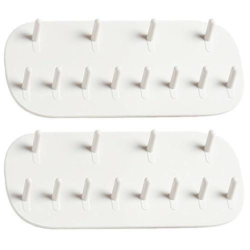 PRETYZOOM Organizador De Joyas Adhesivo De Pared Con 12 Ganchos Para Collares Aretes Anillos Soporte Compacto Para Exhibición Y Almacenamiento Fácil Instalación Blanco 5.5X2.3X0.8In