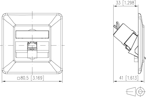 METZ CONNECT C6Amodul 1 Port 180°M UP-Dose, reinweiß RAL9010