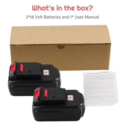 2-Pack [Upgraded to 3600mAh] High Capacity Ni-Mh PC18B Replacement Battery Compatible with Porter Cable 18V Battery PCC489N PC18BLEX Tools Compatible with Porter Cable Charger PCMVC PCXMVC(Red)