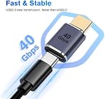 USB C Adapter 40Gbps(2 Pack), USB C Male to Female Adapter USB 4.0 Type C Adapter Data Transfer Connector Compatible for Samsung, MacBook and More USB-C Device
