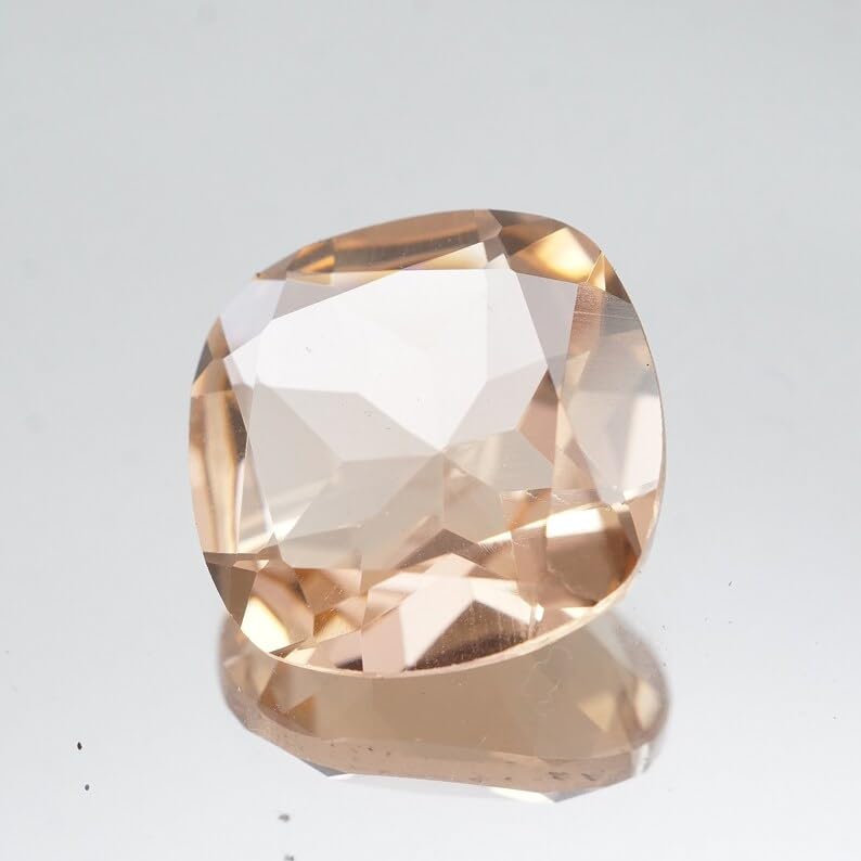 Morganite pêche 10mm coussin pour fabrication bague collier DIY