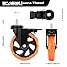 Heavy Duty Swivel Wheels 5 Inch PVC Casters with Stem 3/8''-16x1'' Dual Locking Industrial Caster Safety Wheels Load Bearing 1500 Lbs Castors Set of 4 for Cart, Furniture