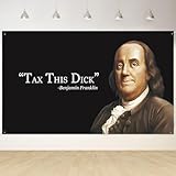 Benjamin Franklin Tax This Dick Flag Funny Flags for Room 3x5 Feet College Dorm Room Decor Man Cave Frat Wall Tapestry Indoor and Outdoor Party Decoration Banner Poster Gift