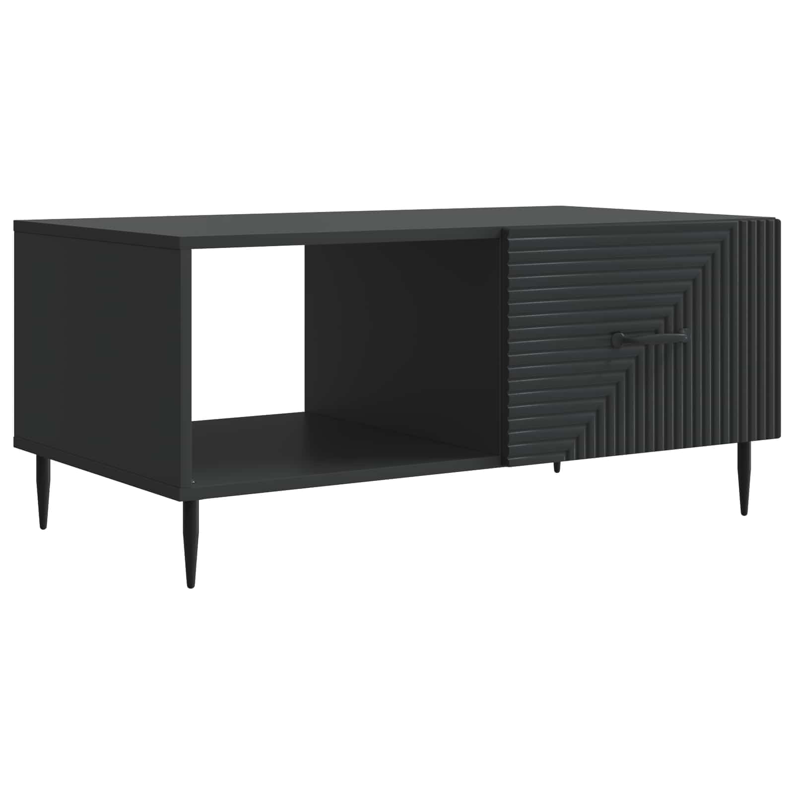 Table basse noire en bois fini le désordre dans votre grand salon