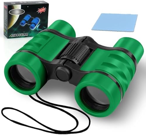 OSDUE Fernglas für Kinder, Spielzeug, Spielzeug, stoßfestes, für Jungen und Mädchen im Alter von 3–7Jahren, für Vogelbeobachtung, Jagen, Wandern, Geburtstagsgeschenke(Grün)