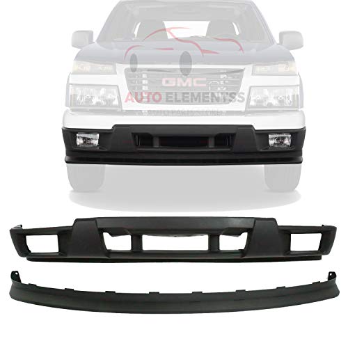 Autoelementss New Front Bumper Cover Lower W/Fog Light Holes + Valance Extension Textured for 2004-2012 Chevrolet Colorado/Gmc Canyon Direct Replacement 15888037 12335805