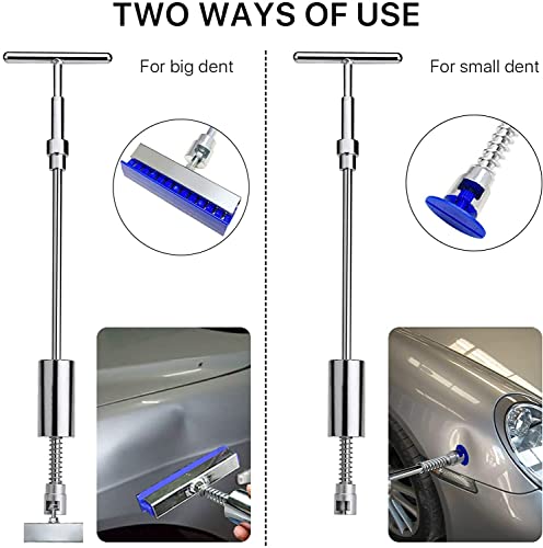 Qiujin 97Pcs Dent Puller Kit - Paintless Dent Repair Kit With Slide Hammer T Bar, Suction Cup, Golden Lifter, Double Pole Bridge Puller & Glue Gun, Car Body Dent Removal For Minor Deep Dent Remover #TOP3