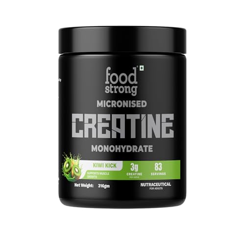 Image of Foodstrong Micronised Creatine Monohydrate Powder | 3g Creatine Per Serving | Kiwi Kick Flavour | Supports Muscle Strength & Performance - 316g (83 Servings)