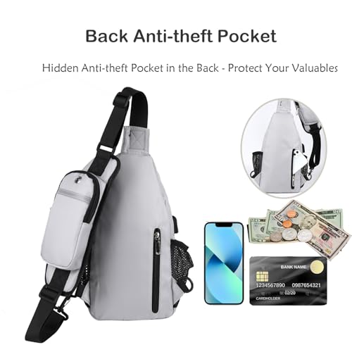 Image of JENAGREEN Waterproof Sling Backpack Crossbody Sling Bag for Women Men, Multipurpose Travel Hiking Adjustable Chest Bag Casual Daypack