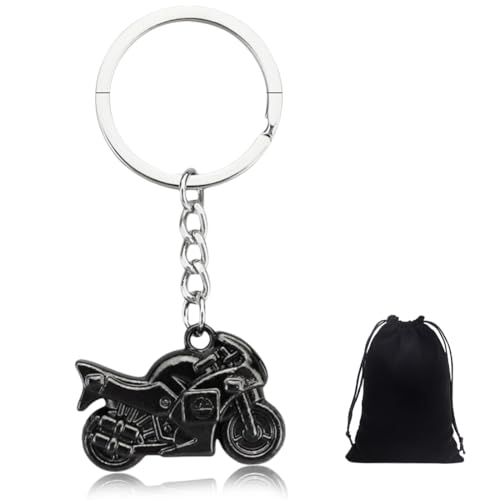 1 pièce Porte-clés moto, porte-clés moto noir pour hommes et femmes, cadeau d'anniversaire (avec...