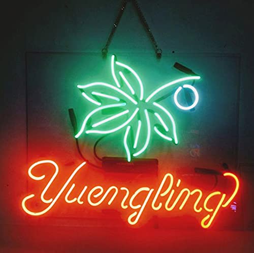 Custom LED Neon Signs LED Neon Light Sign Yuengling Lager Beer Neon Light Sign Handmade Real Glass Neon Tube Neon Bar Signs for Home Bar Pub Man Cave Party Wall Window Display Home Bedroom Garage Dec