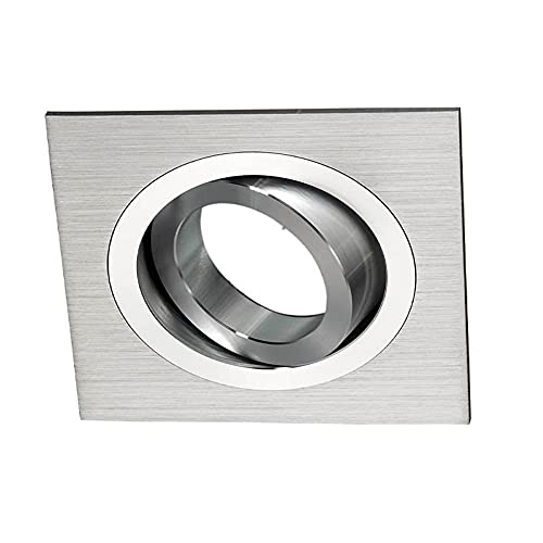 Wonderlamp Classic W-E000006 - Spot encastrable carré, aluminium, il inclut douille GU10, angle basculement 30º, 9 x 9 x 2,5 cm, couleur gris