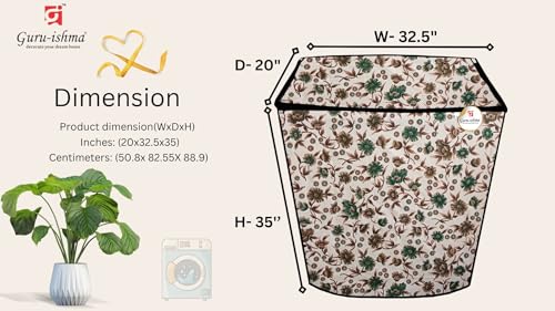 Image of Semi Automatic Washing Machine Cover for 6kg to 8kg Top Load | Waterproof & Dustproof Polyester Cover with Zip | Suitable with Samsung, LG, IFB, Bosch & More(51x 82 x 89 cm, Design 18)